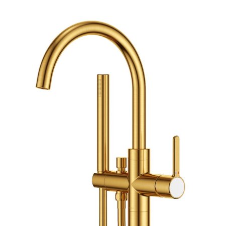 Смеситель Cezares Eco-VDP ECO-VDP-BORO для ванны, напольный, брашированное золото 