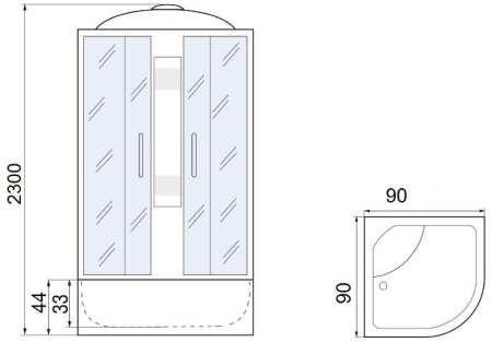 Душевая кабина River Nara XL 90x90 МТ 10000006213 без гидромассажа 