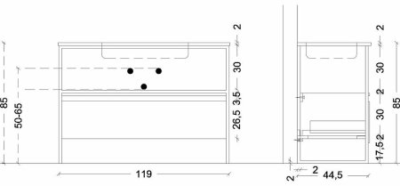 Консоль под раковину Boheme Armadi Art Loft 120 893-120 Черная 