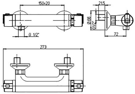 Смеситель для душа Paini Arena 92CR511TH с термостатом Хром 
