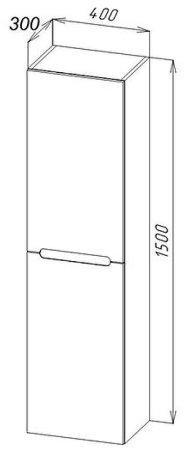 Шкаф пенал BelBagno Etna 40 R ETNA-1500-2A-SC-RW-P-R подвесной Rovere Moro 