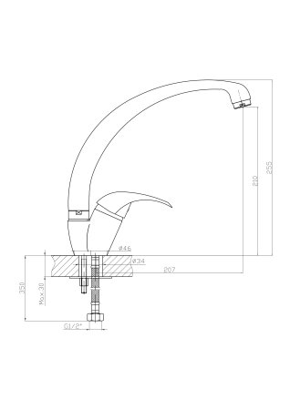 Смеситель однорычажный для кухни HAIBA HB4115 хром 