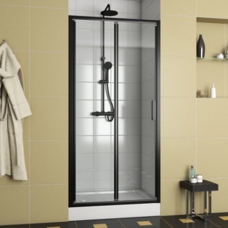 Душевая дверь в нишу Bravat Blackline 100х200 см. складная 