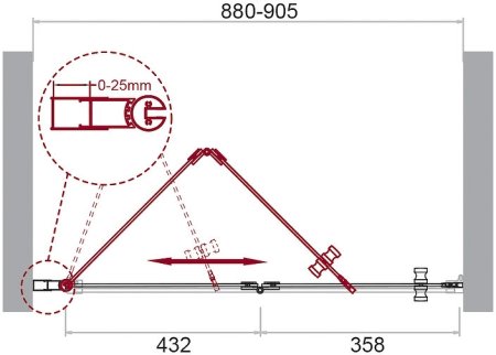 Душевая дверь BelBagno Albano 90 ALBANO-BS-12-90-C-Cr профиль Хром стекло прозрачное 