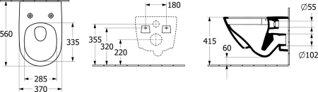 Подвесной унитаз Villeroy & Boch Subway 3.0 4670TS01 alpin, смыв торнадо, сиденье с микролифтом 