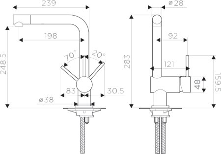 Смеситель для кухни Omoikiri TANIGAWA BN 4994242 Нержавеющая сталь 