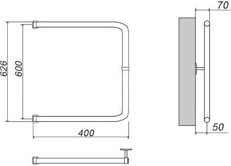 Водяной полотенцесушитель Grota Modesto 60х40 Хром 