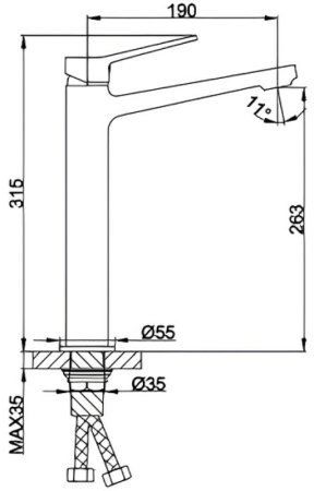 Смеситель для раковины Frap H61 F1061-2 Хром 