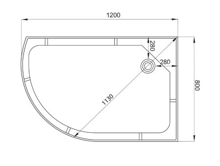 Душевая кабина Deto ЕМ1512 R 120х80 низкий поддон 