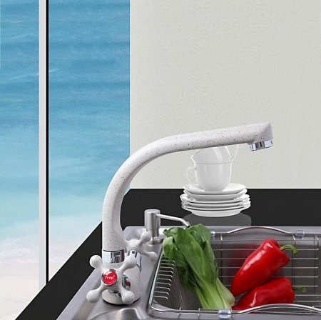 Смеситель для кухни Frap H5408 F5408-8 Белый 