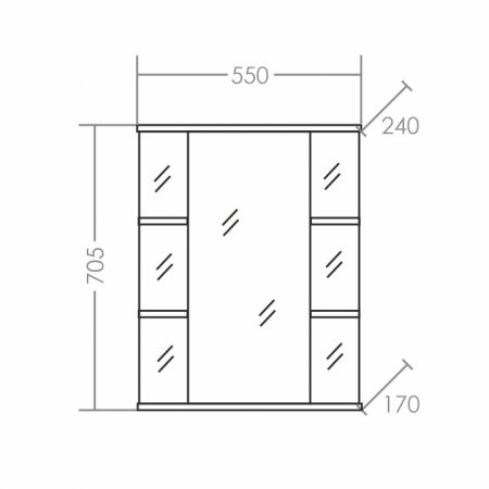 Зеркало-шкаф Санта Герда 55 фацет свет 
