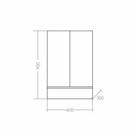 Шкаф для ванной навесной Санта Марс 60/90 янтарный 1 ящик 