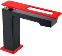 Смеситель для раковины Boheme Q 141-BR Черный матовый Красный