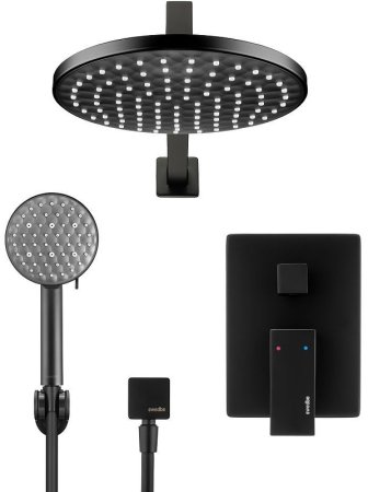 Душевая система Swedbe Platta 5554B Черная матовая 