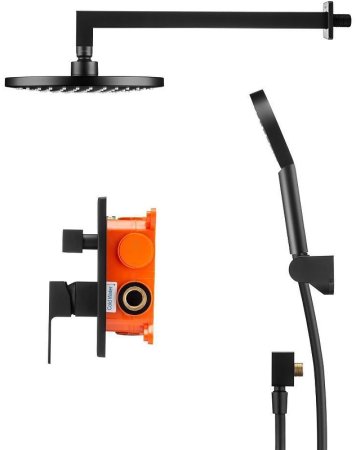 Душевая система Swedbe Platta 5554B Черная матовая 