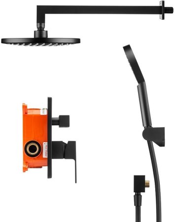 Душевая система Swedbe Platta 5554B Черная матовая 