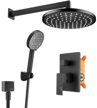 Душевая система Swedbe Platta 5554B Черная матовая 