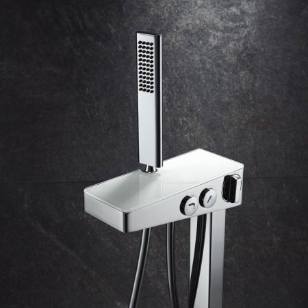 Смеситель для ванны Black&White Universe 6982U Хром Белый матовый 