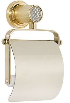 Держатель туалетной бумаги Boheme Royal Cristal 10921-G-B с крышкой Золото 