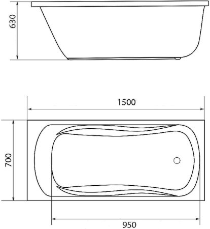 Акриловая ванна Creto Classio 150х70 10-15070 без гидромассажа 