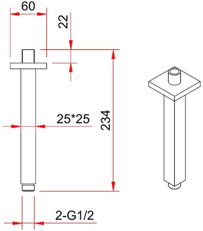 Кронштейн для верхнего душа Berges Ventas S 074011 Хром сильвер 