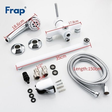 Смеситель для ванны Frap H44-8 F2244-8 универсальный Белый Хром 