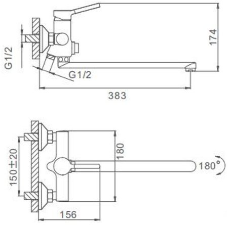 Смеситель для ванны Frap H44-8 F2244-8 универсальный Белый Хром 