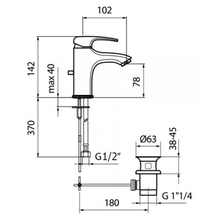 Смеситель для раковины Webert Kimono KI830102015 