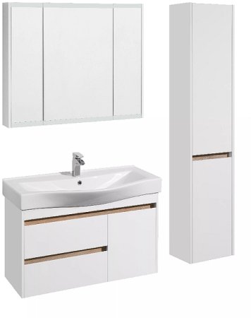 Зеркальный шкаф Aquaton Нортон 100 1A249302NT010 Белый глянец 