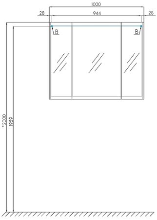 Зеркальный шкаф Aquaton Нортон 100 1A249302NT010 Белый глянец 
