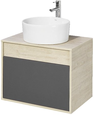 Тумба под раковину Aquaton Лофт Урбан 65 1A254001LQX60 подвесная Cерый графит Дуб орегон 