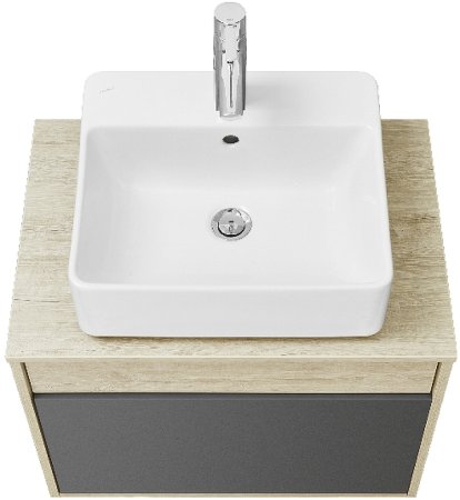 Тумба под раковину Aquaton Лофт Урбан 65 1A254001LQX60 подвесная Cерый графит Дуб орегон 