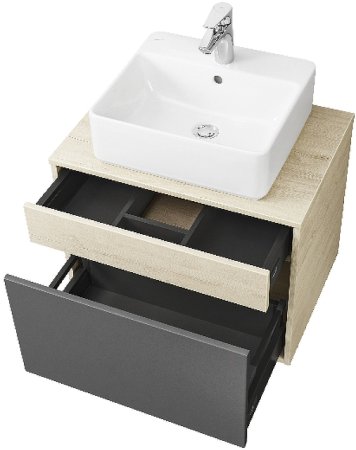 Тумба под раковину Aquaton Лофт Урбан 65 1A254001LQX60 подвесная Cерый графит Дуб орегон 