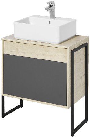 Тумба под раковину Aquaton Лофт Урбан 65 1A254001LQX60 подвесная Cерый графит Дуб орегон 