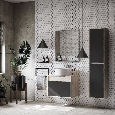 Тумба под раковину Aquaton Лофт Урбан 65 1A254001LQX60 подвесная Cерый графит Дуб орегон 