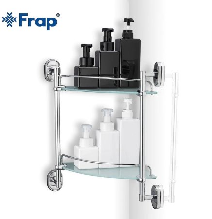 Стеклянная полка Frap F19 F1907-2 угловая Хром 