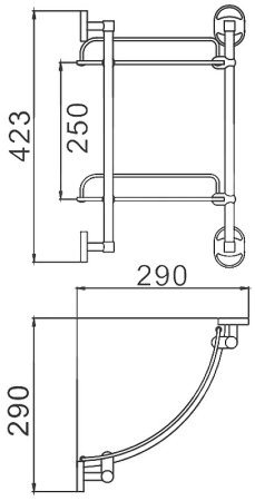 Стеклянная полка Frap F19 F1907-2 угловая Хром 