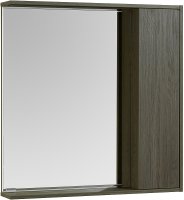 Зеркало со шкафом Aquaton Стоун 80 R 1A228302SXC80 с подсветкой Грецкий орех