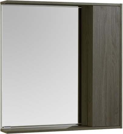 Зеркало со шкафом Aquaton Стоун 80 R 1A228302SXC80 с подсветкой Грецкий орех 