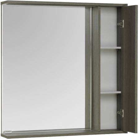 Зеркало со шкафом Aquaton Стоун 80 R 1A228302SXC80 с подсветкой Грецкий орех 
