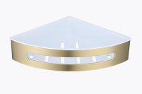 Полка для ванной комнаты угловая Raglo R340.01.03, золотой сатин