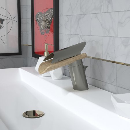 Смеситель для раковины Paini Morgana 73PW211LH Никель Светлый дуб 