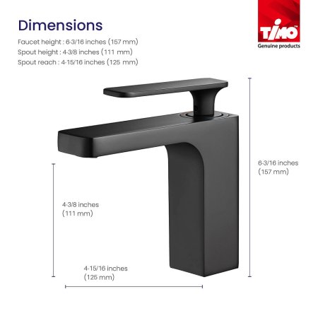 Смеситель Timo Torne 4361/03F для раковины, черный 