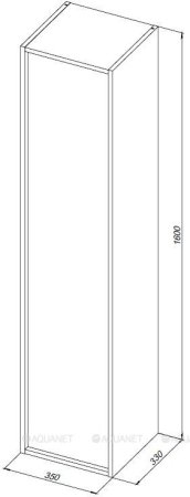 Шкаф-пенал Aquanet Lino (Flat) 35 дуб веллингтон 