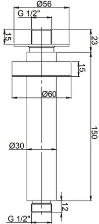 Кронштейн для верхнего душа Paini 50CR744T615BI Хром глянцевый 