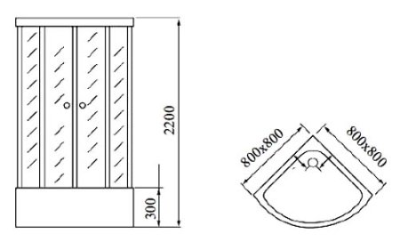 Душевая кабина Timo Т-1180 