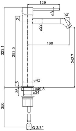 Смеситель для раковины Paini Cox 78CR205OLL Хром 