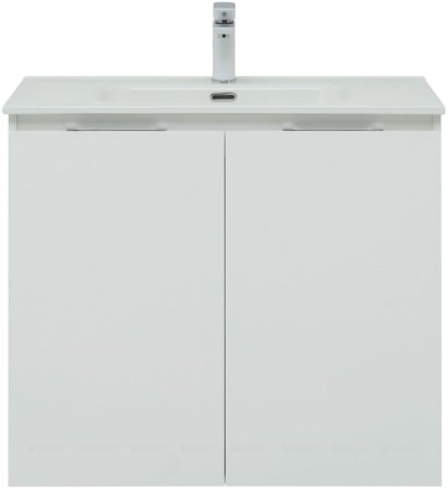 Тумба с раковиной Aquanet Алвита New 80 2 дверцы, белый матовый 
