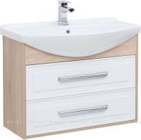 Тумба с раковиной Aquanet Остин 85 дуб сонома/белый