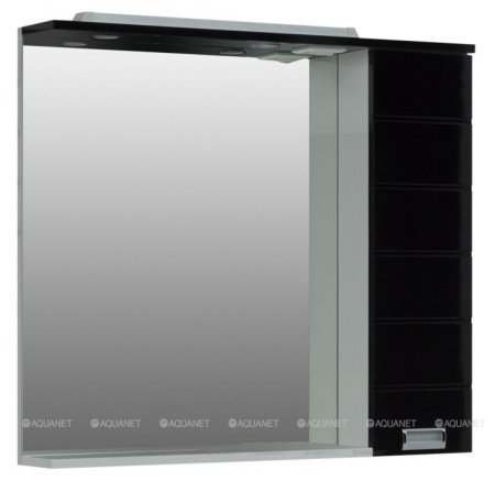 Зеркало-шкаф Aquanet Сити 100 белый, черный 
